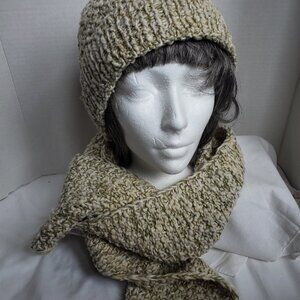 Chunky knit hat and scarf sz M Organic cotton